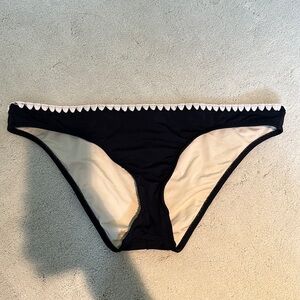 Ale by Alessandra Black Embroidered Detail Bikini Bottoms Women's Size Large